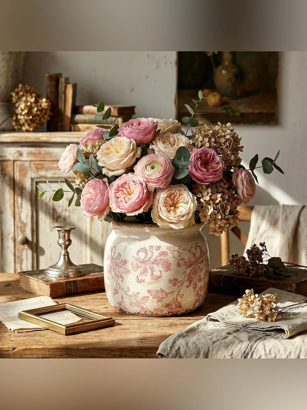 Vintage Planter Large Ceramic Plants Pot Pink